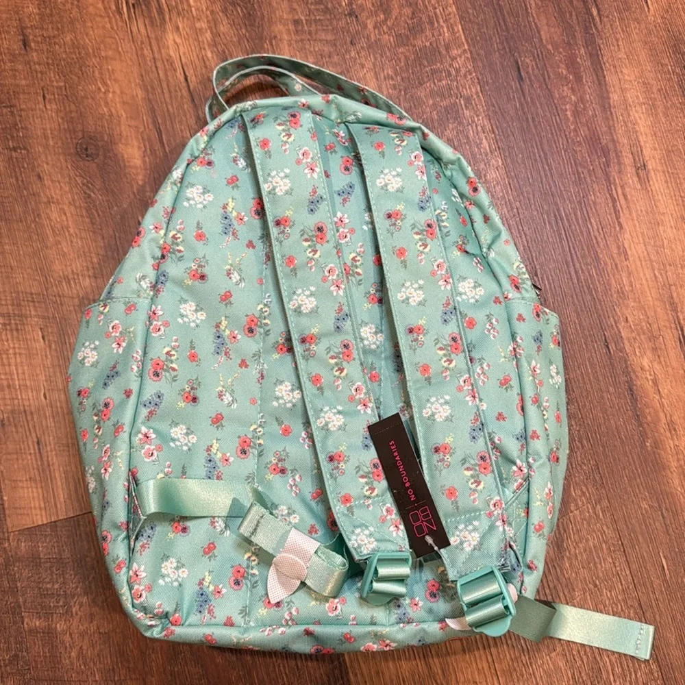 Green and Pink Floral Backpack No Boundaries‎ 16” NWT